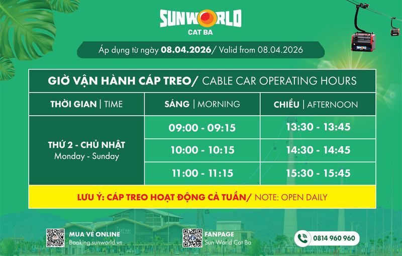 Sun World Cat Ba Cable Car Ticket in Hai Phong - Crossing from Cat Hai to Cat Ba
