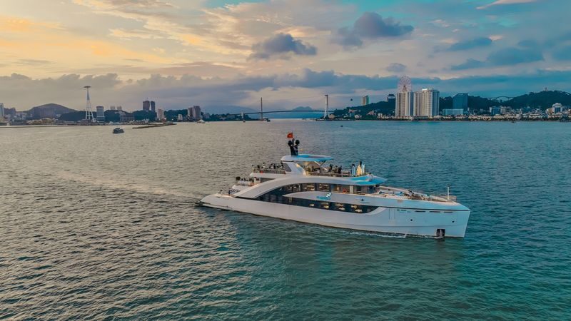 Sunset Dinner Experience of Ha Long Bay by Saquila Yacht - A dinner cruise with Ha Long in the window