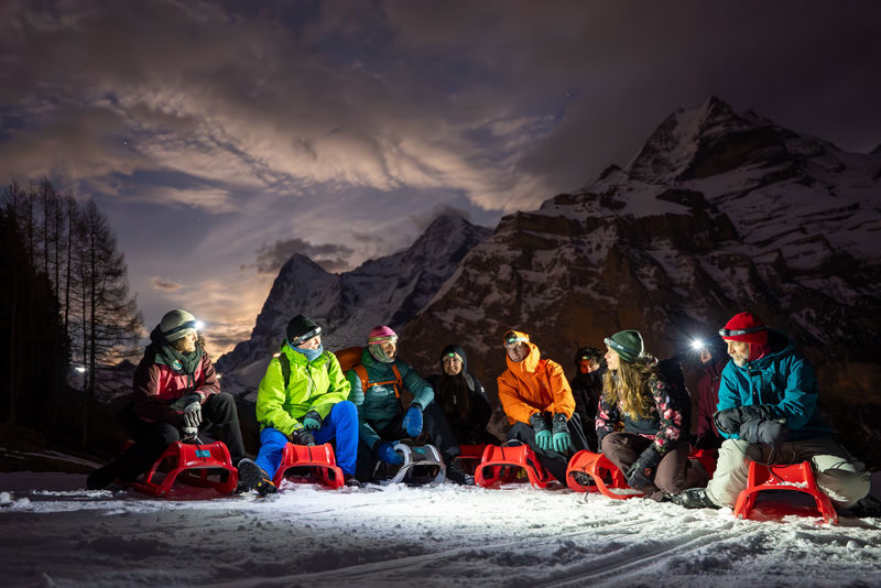 Sunset Sledding with Fondue - The safety talk matters on this 4.6km track