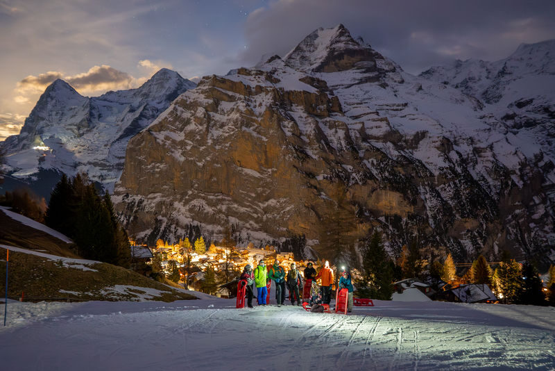 Sunset Sledding with Fondue - Fondue is a welcome finish