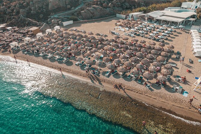Super Paradise Beach Mykonos Seaside Sunbed (1st Row) - Beach Experience