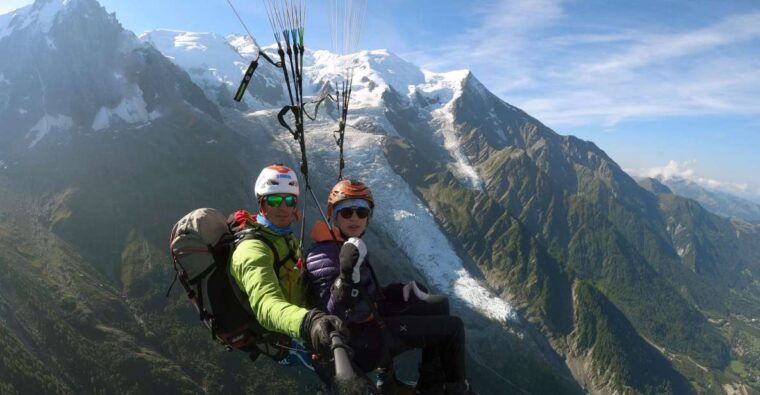 Tandem Paragliding Flight - One Video Option for Free! - Unique Features of the Chamonix-Mont-Blanc Flight