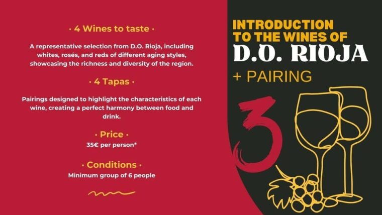 Tasting Introduction to Wines of D.O. Rioja + Pairing - Wine Tasting and Pairing