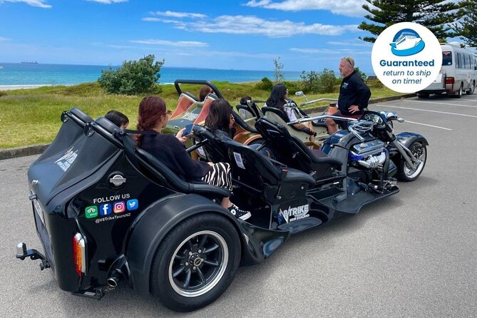 TAURANGA SHORE EXCURSION: V8 TRIKE - 1.5 Hour City Sites - Inclusions