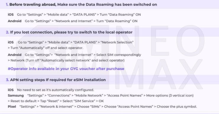 Thailand Asia : Internet Data Plan 1GB to 50GB - Key Points