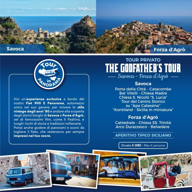 The GODFATHERS PRIVATE Tour - Savoca and Forza Dagrò - Booking Information
