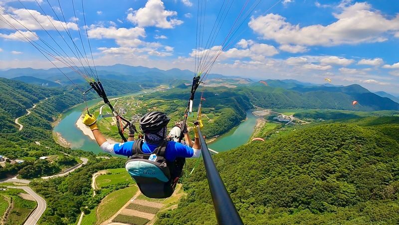 The Ssaen Danyang Paragliding Experience - Taking in Danyang from the air