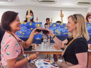 Therapeutic Art Jamming Workshop by Paintblush Singapore - Drinks, snacks, and the photo booth