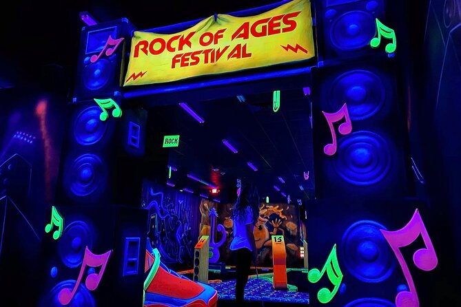 Ticket for the Mall of America Rock of Ages Blacklight Mini Golf - Additional Information