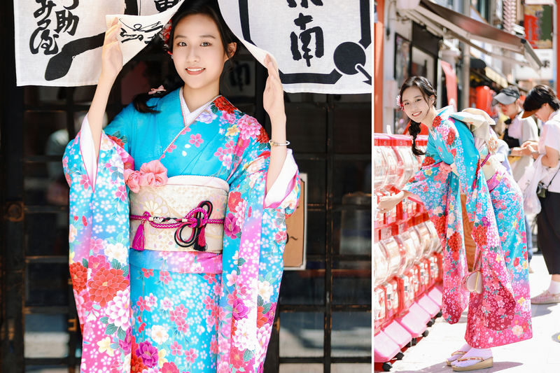 Tokyo/Asakusa Kimono Rental Experience | Makeup/Photo Shoot | Aiwafuku Kaminarimon Store - Dressing and hair setting
