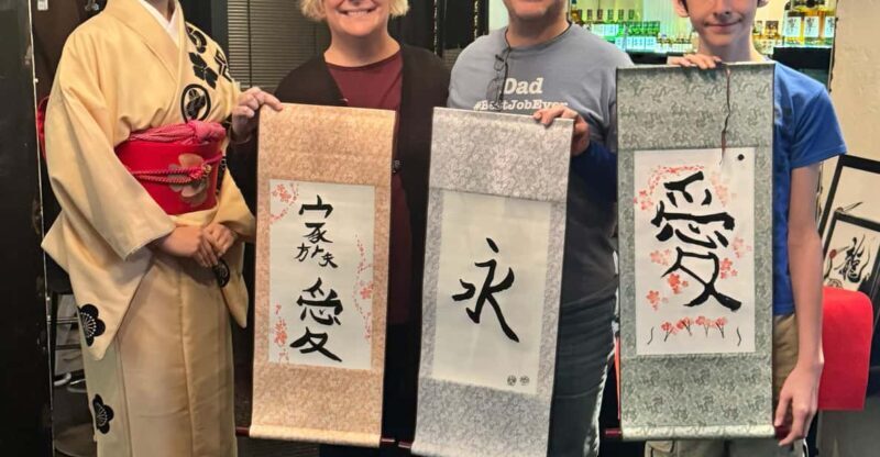 Tokyo: Calligraphy on Kanji Fan & Scroll with Drink - Good To Know