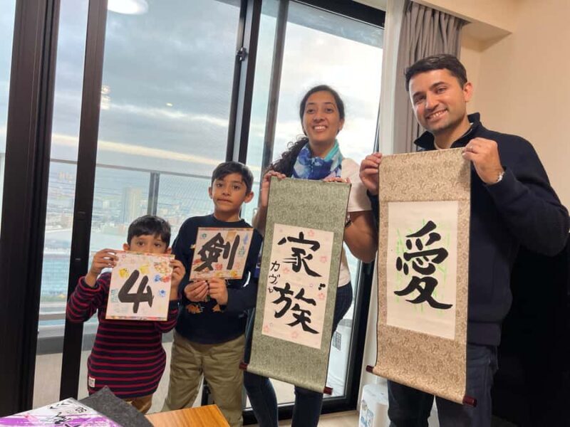 Tokyo: Japanese Calligraphy on Scroll/Fan with drink&sweets - Good To Know