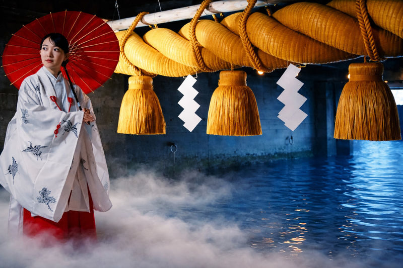 Tokyo Miko Experience: Photo Spots & DIY Shrine Amulet/Bracelet - A basement shrine with an unexpected setting
