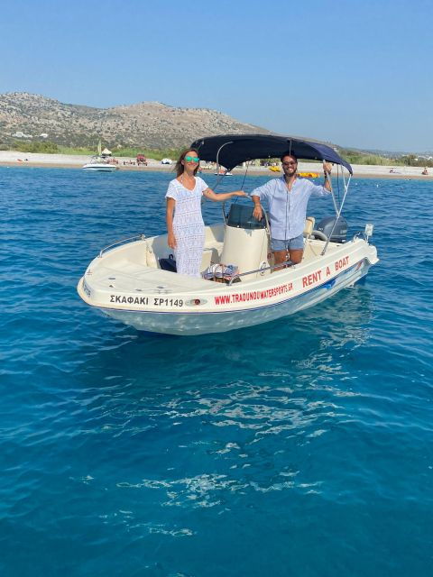 Traganou Beach: Small Boat Rental Without License - The Sum Up