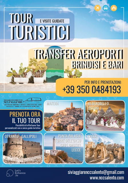 Transfer Service From Brindisi and Bari Airports - Additional Tours and Services