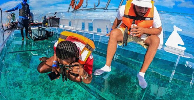Transparent Boat Ride With Beer in Cancun - Snorkeling Opportunities