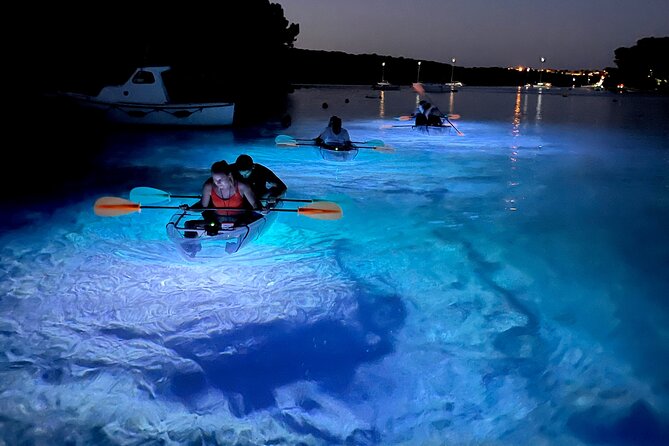 Transparent Kayak Night Glow Experience From Pula - Meeting and Pickup Details
