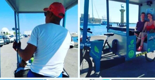 Tuktuk 4seat Electric Bicycle Bus Rhodes 30 Min City - Itinerary