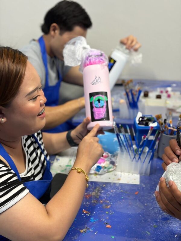 Tumbler Painting Workshop by A Painted Sip - Patient guidance makes it approachable