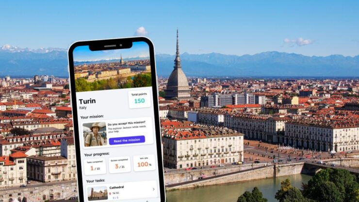 Turin: City Exploration Game and Tour on Your Phone - Language Options Available