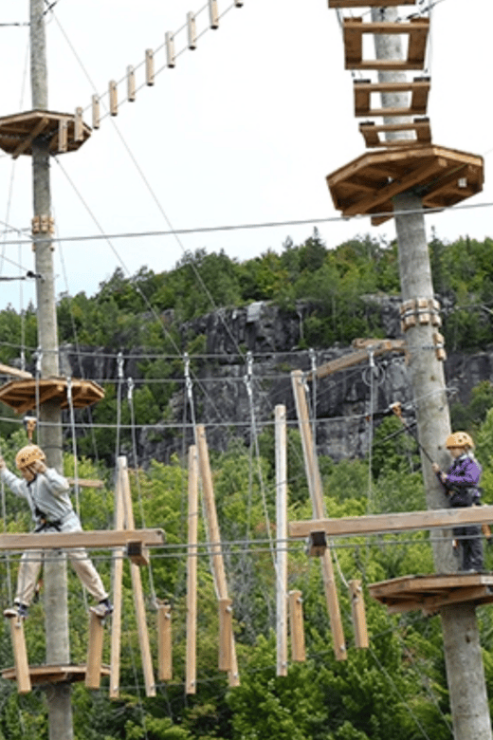 Tyroparc: The City of Wood Obstacle Course in the Laurentians - Course Details