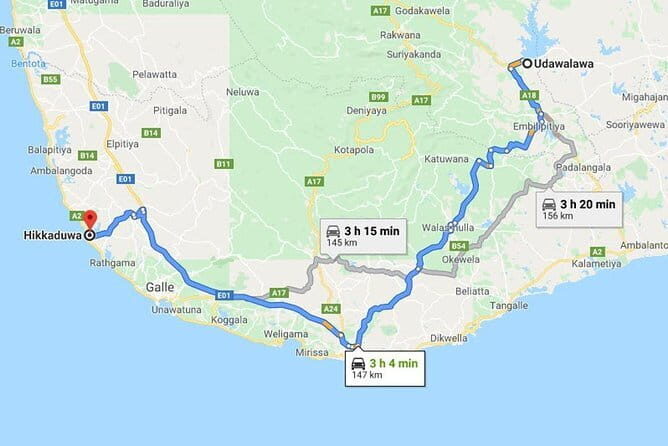 Udawalawe City to Hikkaduwa City Private Transfer - The Booking and Price Perspective