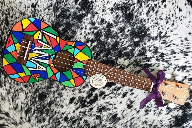 Ukulele Paint and Play Workshop in Singapore - Painting your own ukulele
