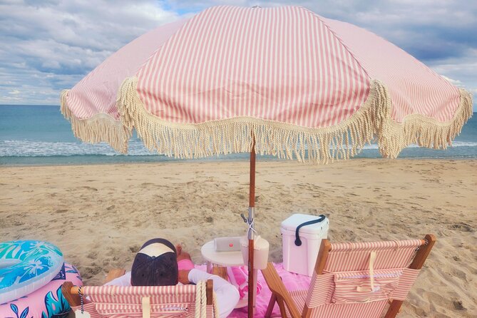 Ultimate Beach Day: Umbrella, Chairs, Yeti, JBL Speaker, Towels - Beachy Tunes With JBL
