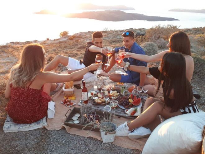 Uncrowded Santorini Sunset PicNic - Van Transportation