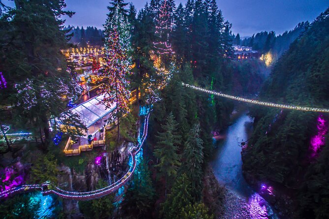 Vancouver City and Capilano Suspension Bridge Canyon Lights Tour - Spectacular Lighting of the Suspension Bridge