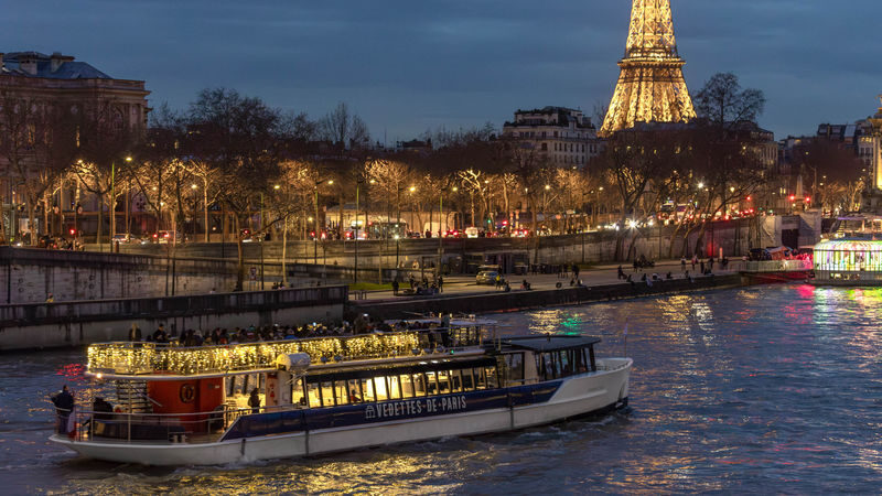 Vedettes de Paris 1-Hour Seine River Musical Sightseeing Cruise - A river view of Paris after dark