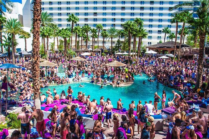 Vegas Pool Party Crawl by Party Bus W/ EZ Entry & Free Drinks - Pricing and Guarantee