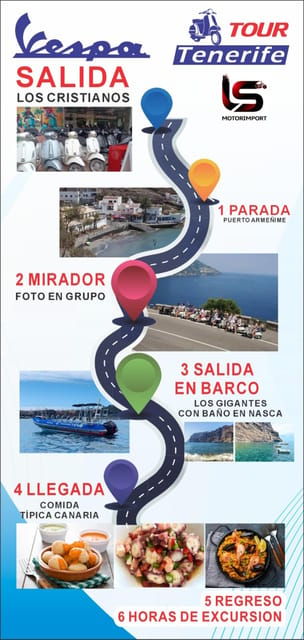 VESPA TOUR TENERIFE+BOAT TOUR CLIFFS OF THE GIANTS+BATH +LUNCH - Good To Know