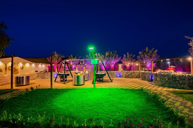 VIP Desert Safari, BBQ Dinner, Sandboarding, Camel Ride and Programs (sharing) - Authentic Bedouin-style Camp Experience