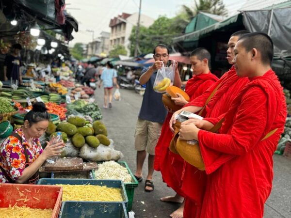 Walk With Monks Collecting Alms - Break Down