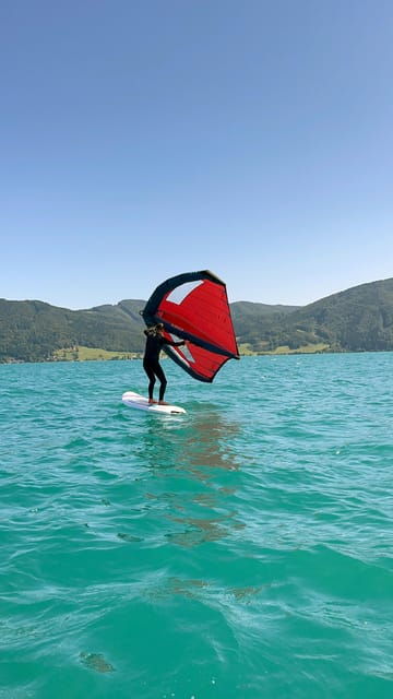 Wingsurf beginner lessons on SUP - The Setting: Why Mondsee is the Perfect Backdrop