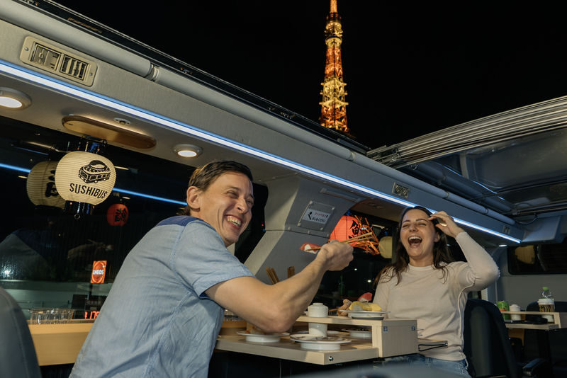 Worlds first! SUSHI BUS TOKYO (All you can eat revolving sushi) - At a glance
