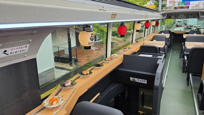 Worlds first! SUSHI BUS TOKYO (All you can eat revolving sushi) - Who should book the SUSHI BUS?