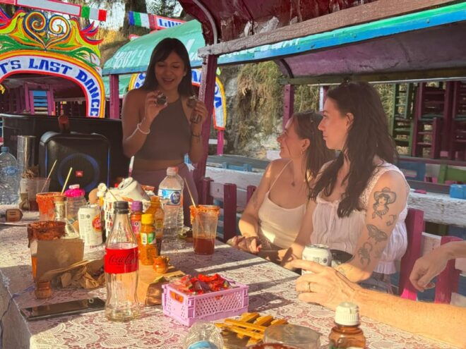 Xochimilco Boat Tour - Tasting Ancient Edible Insects Superfood - Disembarking on Chinanpa Island