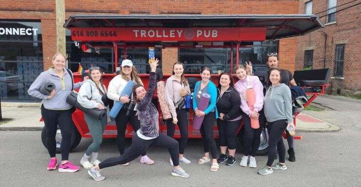 Yoga & Coffee Tour On The Trolley Pub - Tour Experience
