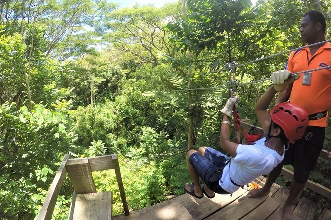 Zip Line Walk to Waterfall & Swimming Mud Pools Combo Tour - Zip Line Adventure