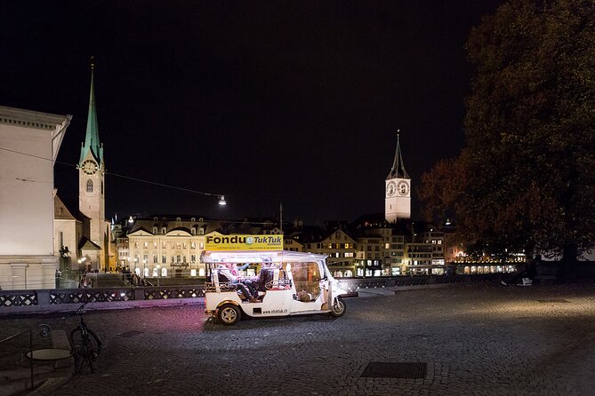 Zurich Tuk Tuk Private Tour With Cheese Fondue and Wine - Tour Description